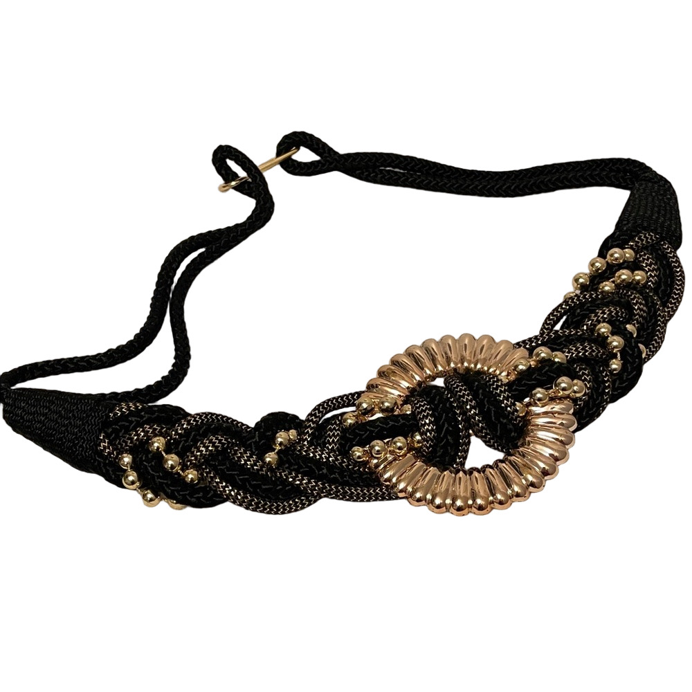 Vintage Black and Gold Braided Belt